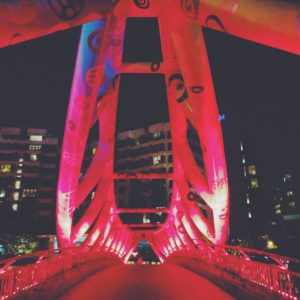 The Alkaff Bridge at night, a.k.a the Art Bridge