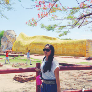 The giant reclining buddha in Ayutthaya